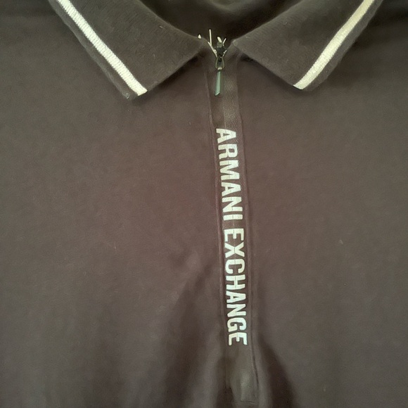 Armani Exchange Black Polo with White Trim - Picture 5 of 7